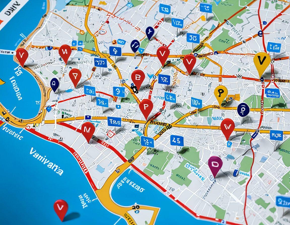 A detailed map of Virginia with pins marking different DMV locations, a calendar showing appointments, and a wallet with cash and credit cards symbolizing fees. The map should have road signs and vehicles to give an authentic DMV feel. super-realistic. vibrant colors.